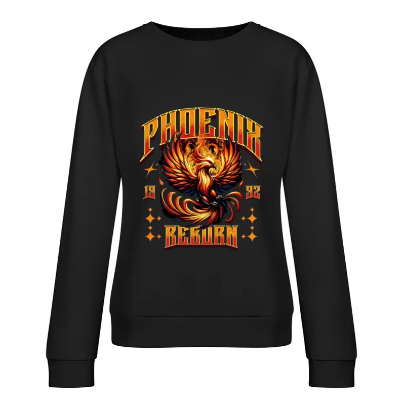 Vintage Phoenix Reborn Fire Bird Mythological Design Female Pullover Sweatshirt