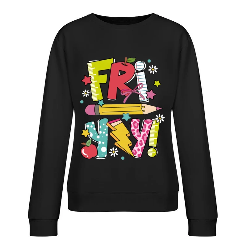 Fröhlicher Freitagsschulanfang Damen Pullover Sweatshirt