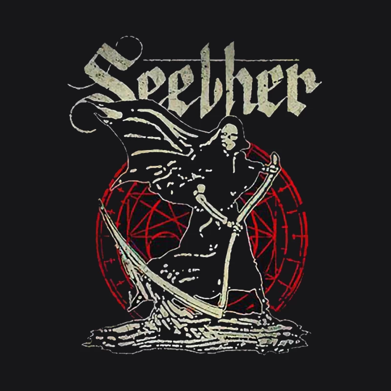 Gothic Skeleton Band Art - Seether Rock Metal Design Female Pullover Hoodie