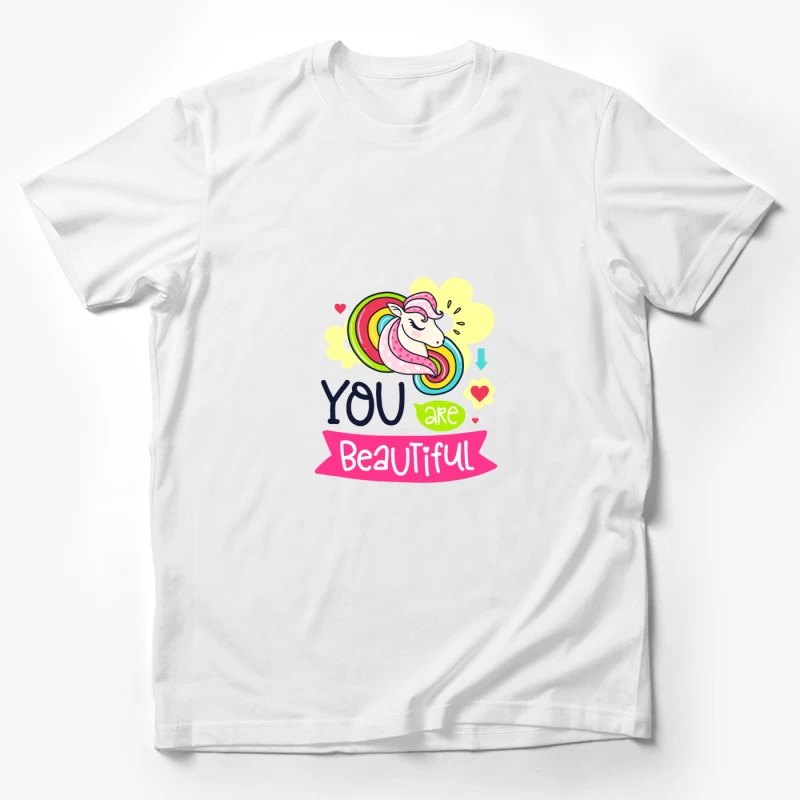 Illustration de licorne colorée avec message inspirant Homme T-Shirt
