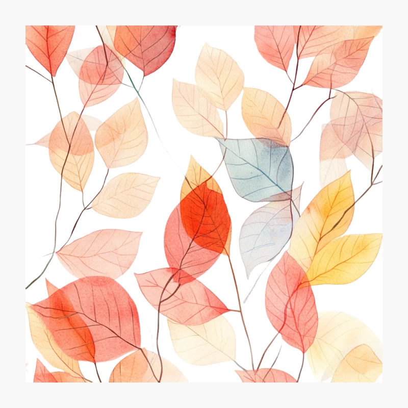 Ethereal Autumn Leaves: A Watercolor Botanical Illustration Pin