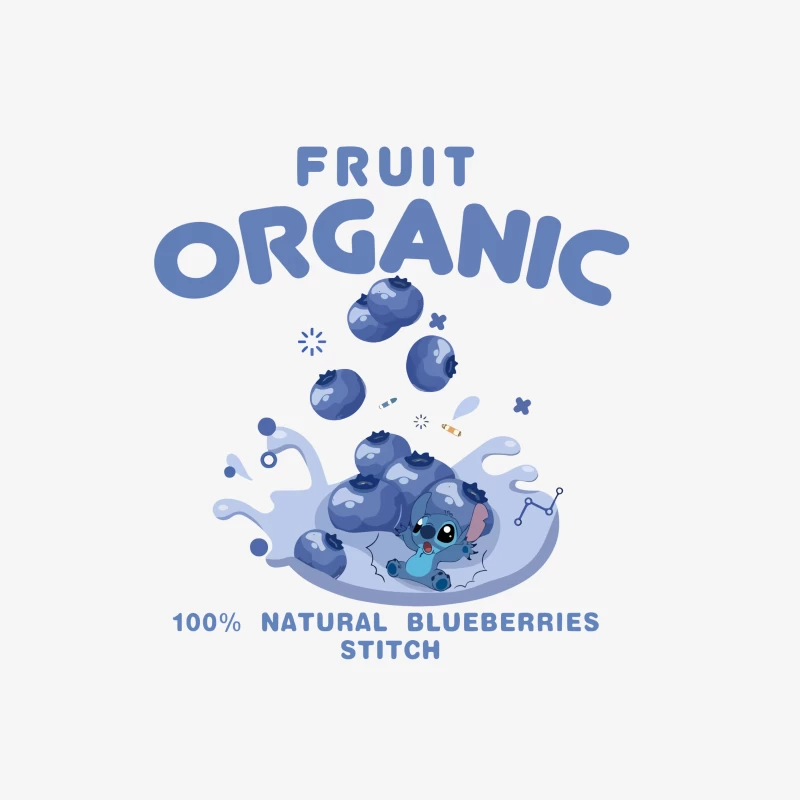 Organische Blaubeeren mit Stitch Damen Pullover Sweatshirt