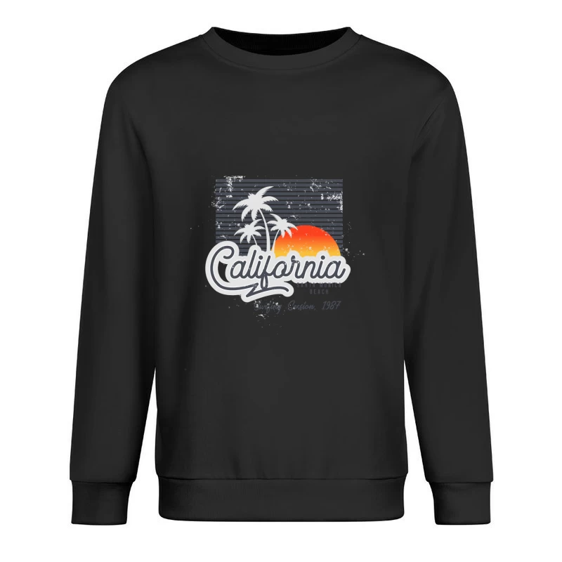 Kalifornien Sonnenuntergang Surf-Design Herren Pullover Sweatshirt