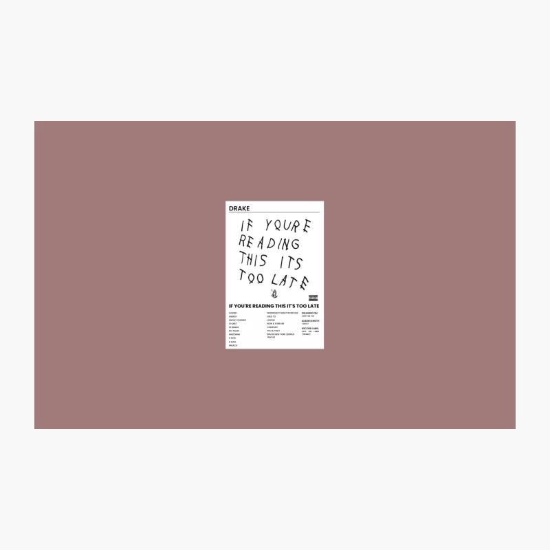 Drake's "If You're Reading This It's Too Late" Album Cover with Handwritten Title and Track List Travel Mug