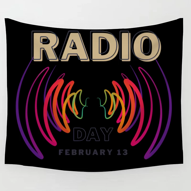 Radio Day – Vibrant Soundwave Celebration Tapestry