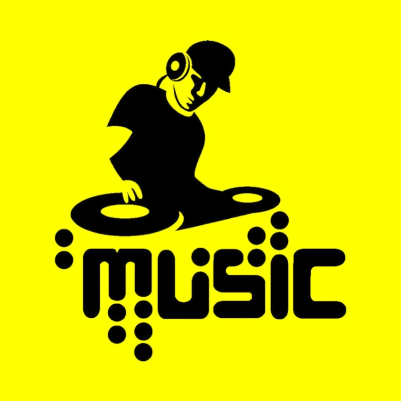 DJ Music Logo Throw Pillow