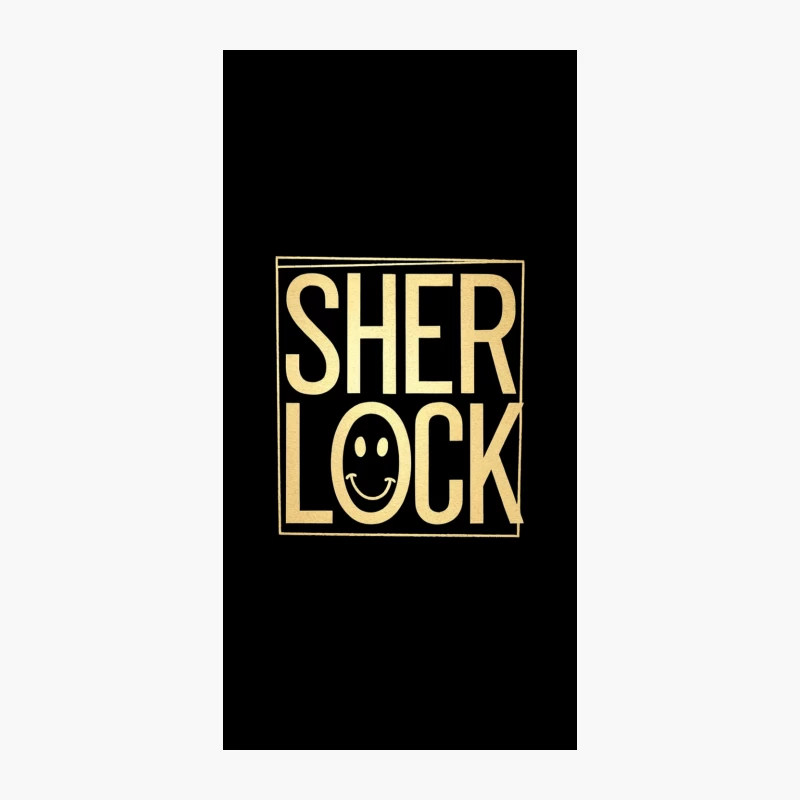 Sherlock Smiley Logo: Minimalist Yellow Text Design iPhone Case
