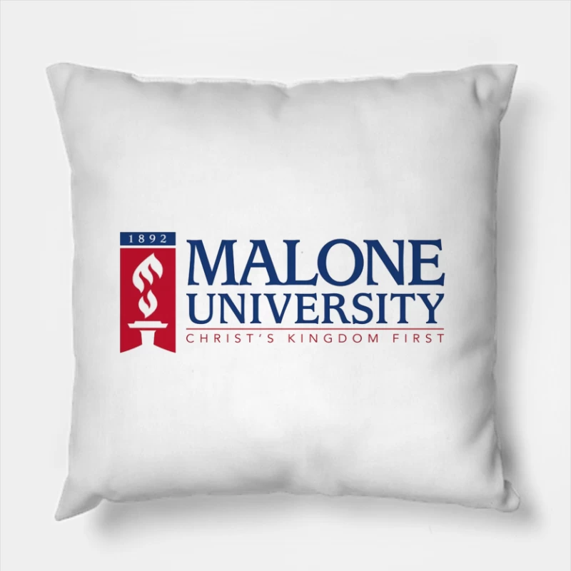 Malone University Official Logo - Christian Higher Education Since 1892 Throw Pillow