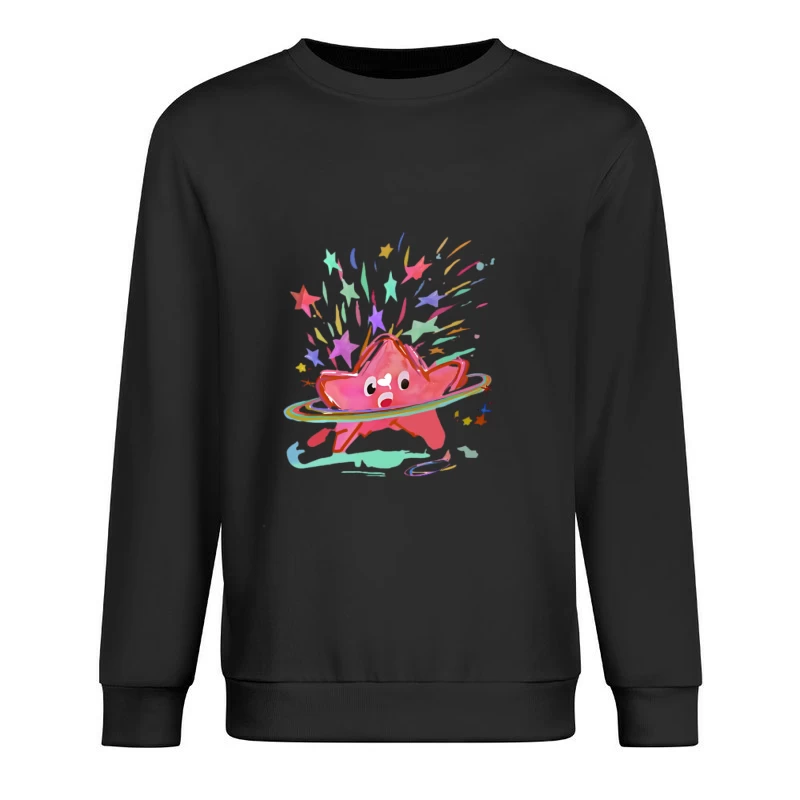 Étoile joyeuse avec étoiles colorées Homme Sweat-shirt à enfiler