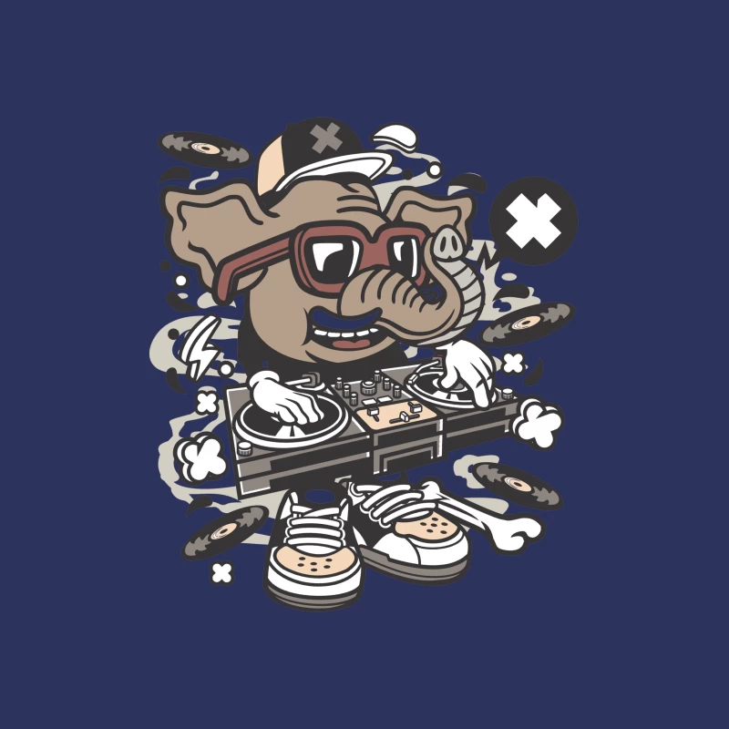 Éléphant DJ avec platines Femme T-Shirt