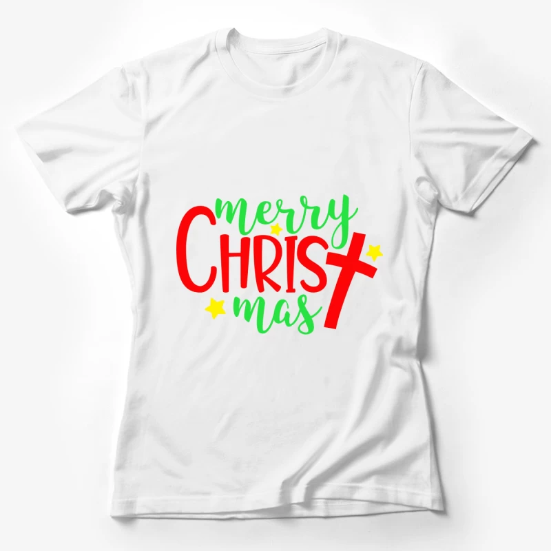 Carte de Noël Joyeux avec Étoiles Femme T-Shirt