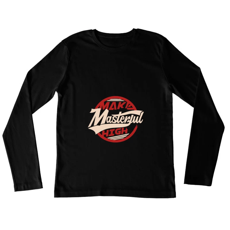 Retro Logo Design Damen Langarm T-Shirt