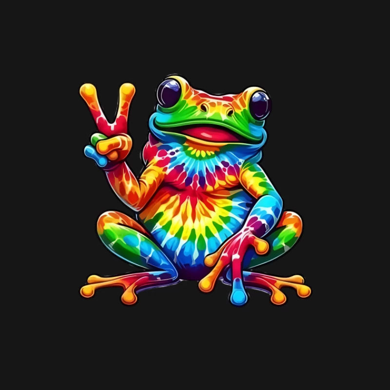 Bunte Frieden Frosch Herren T-Shirt