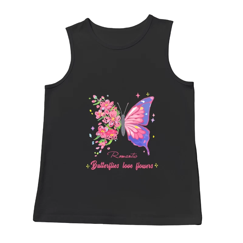 Romantische Schmetterlinge und Blumen Herren Tanktops