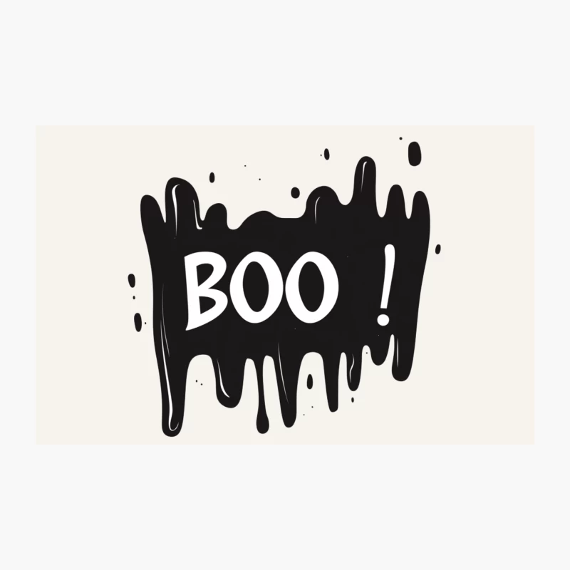 Spooky Halloween Graphic: Dripping "BOO!" Text Design Travel Mug