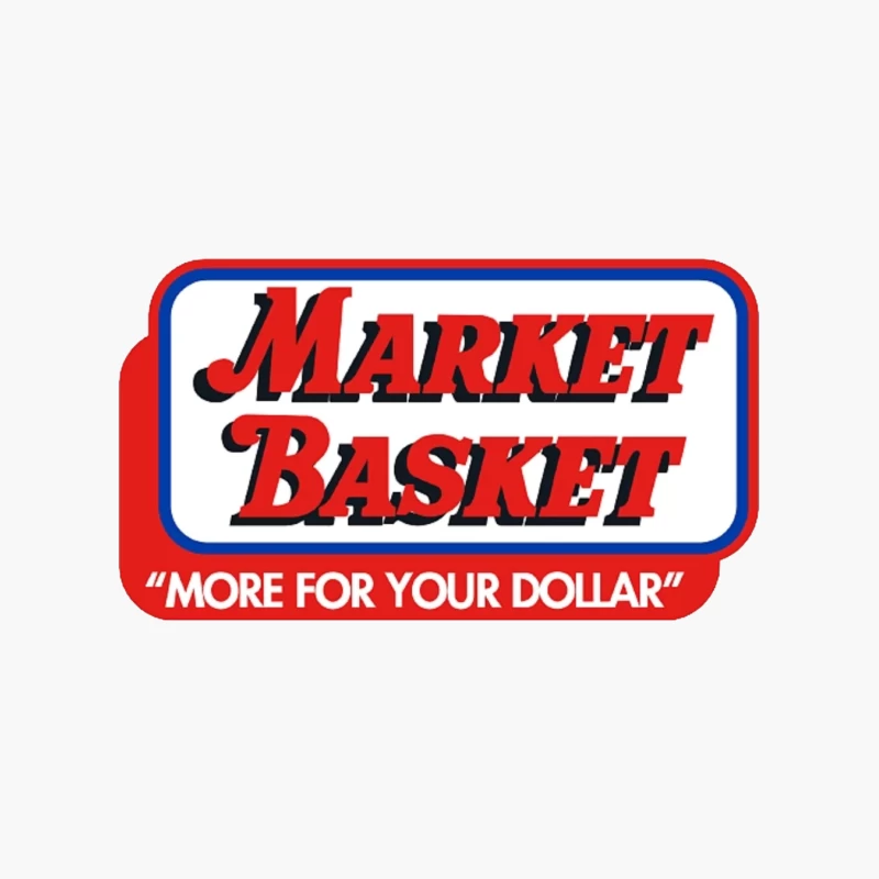 Vintage Market Basket Supermarket Logo with Slogan "More For Your Dollar" Cotton Tote Bag