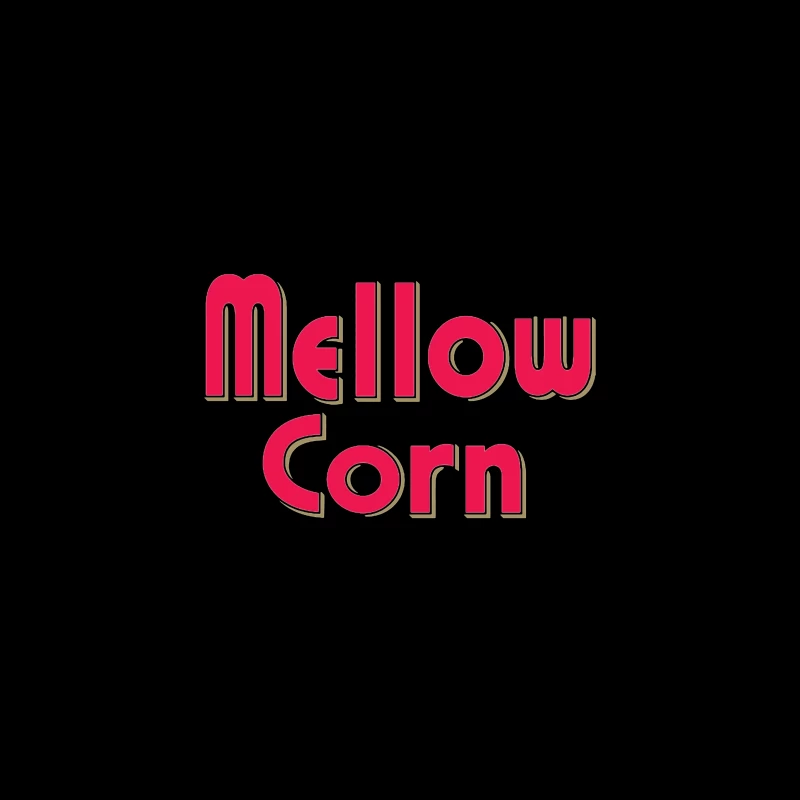 Retro Pink "Mellow Corn" Typography Logo Design Throw Pillow