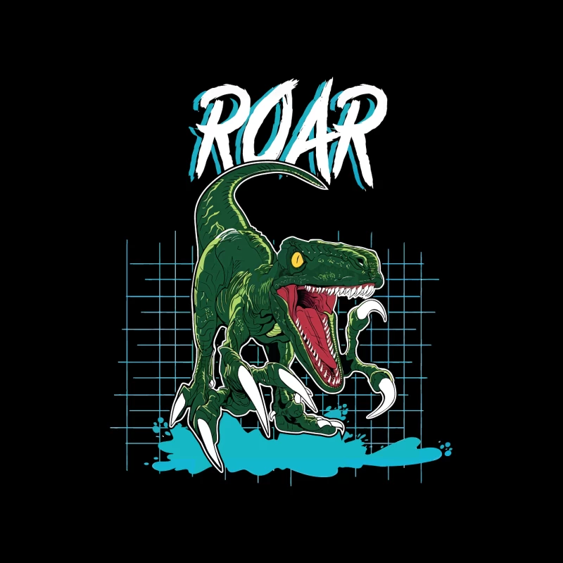 Velociraptor Roar: Neo-Retro Power Mouse Pad