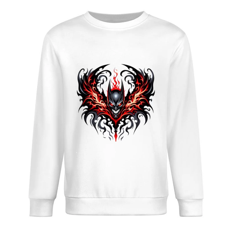 Düsterer Schädel mit Flammen Herren Pullover Sweatshirt