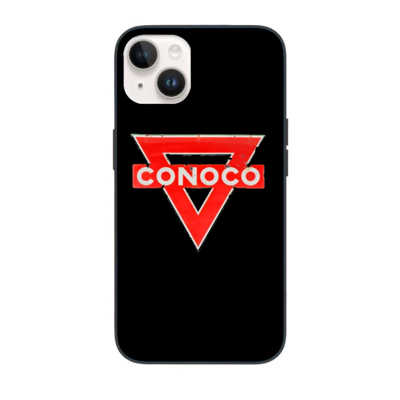 Vintage Conoco Gas Station Triangle Logo Sign iPhone Case