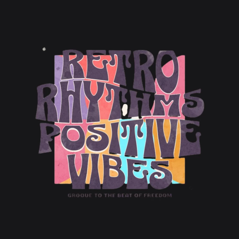 Retro Rhythmen und Positive Vibes Damen Pullover Hoodie