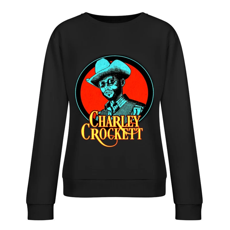 Vintage Charley Crockett Western Music Logo Design Female Pullover Sweatshirt