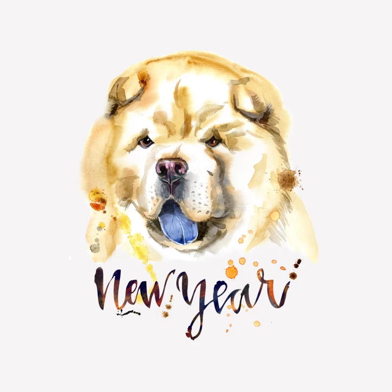 Portrait de Chien pour le Nouvel An Femme T-Shirt