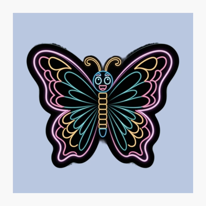 Cute Neon Decorative Butterfly Cartoon Illustration Pin