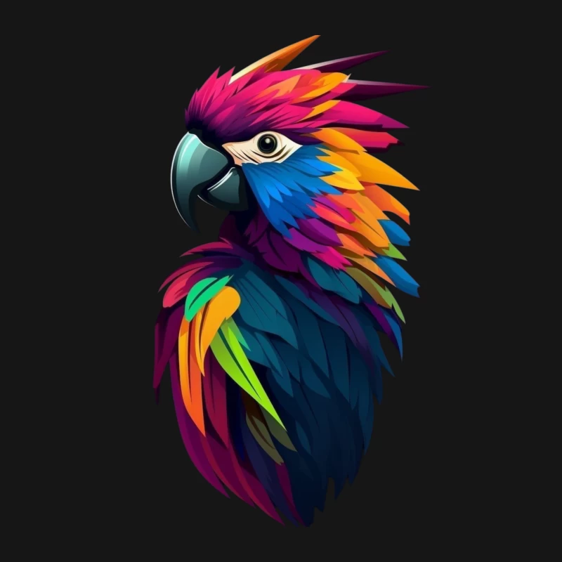 Colorful Parrot Illustration Male Long Sleeve T-Shirt