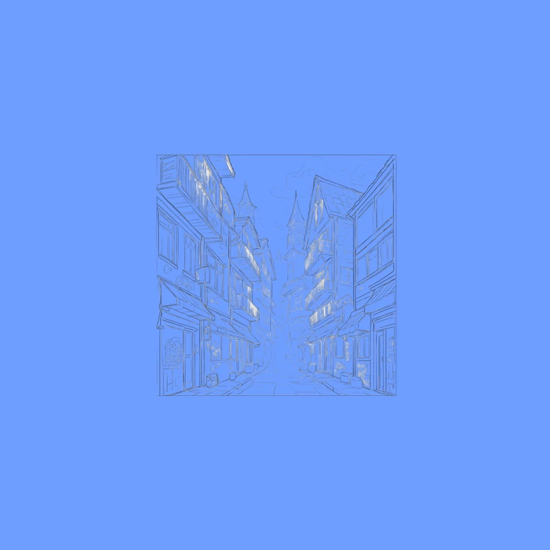 Charming Architectural Illustration of a Street Alley iPhone Case