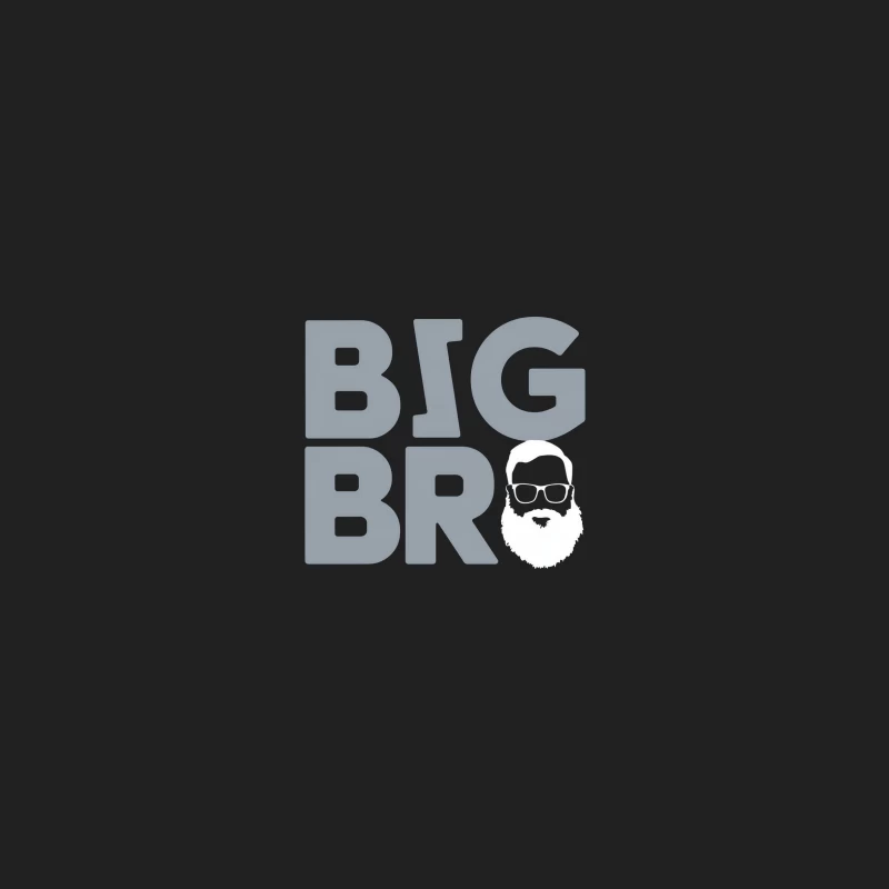 Minimalist Grey Big Bro Typography Logo Design Bucket Hat