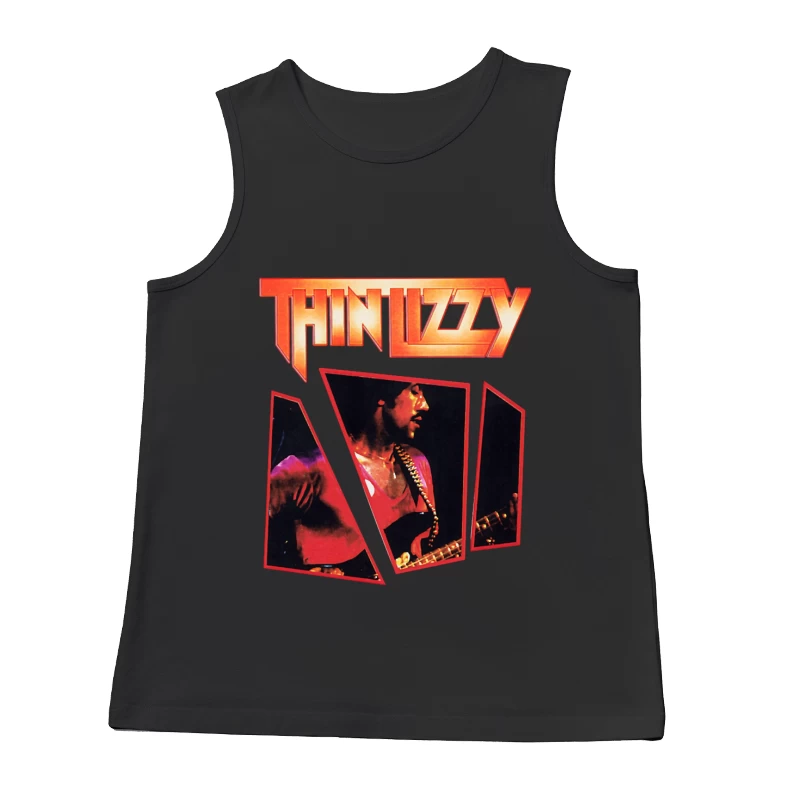 Thin Lizzy Vintage Concert Album Art with Red Typography Male Tank Top