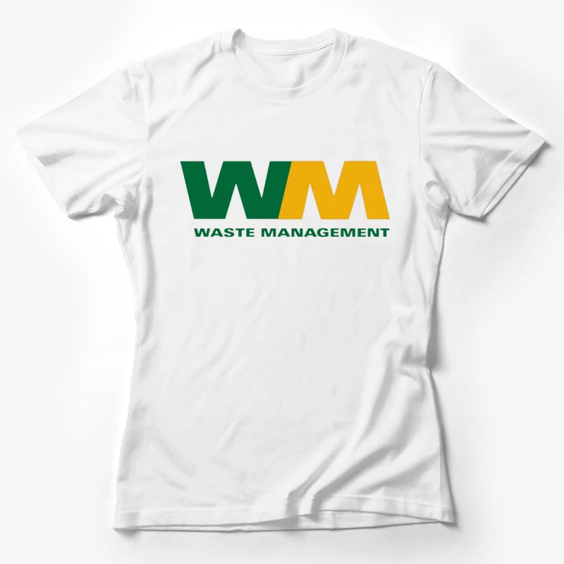 Waste Management (WM) Corporate Logo in Green and Yellow Female T-Shirt