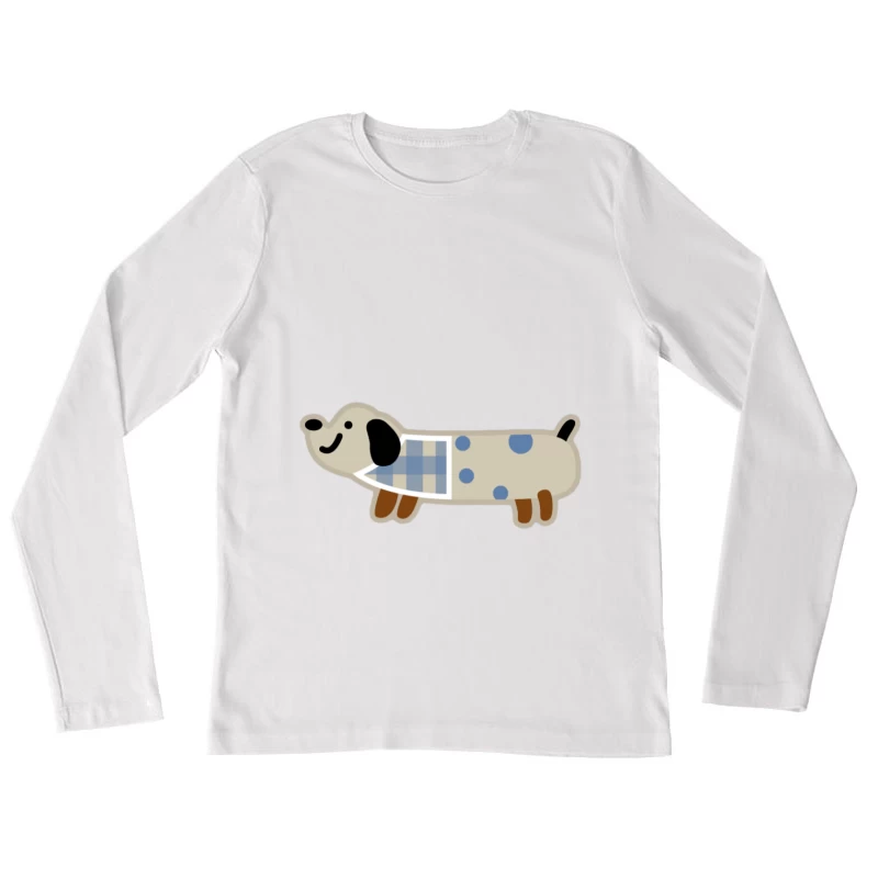 Illustration d'un chien joyeux à pois Femme Manches Longues T-Shirt