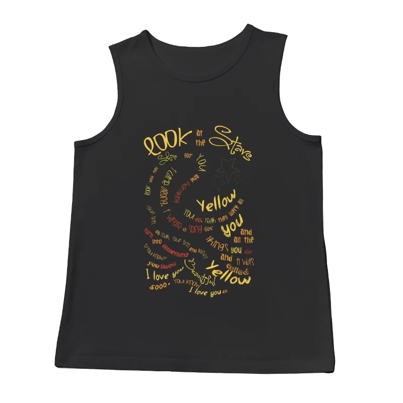 Coldplay Yellow Lyrics Male Tank Top