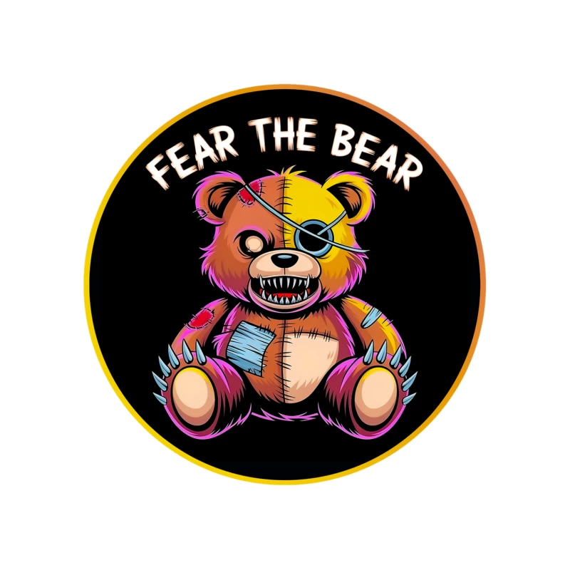 Scary Stitched Teddy Bear  "Fear The Bear" Mouse Pad