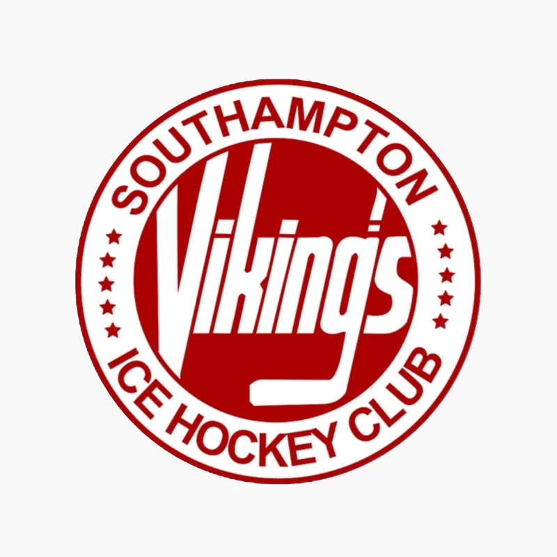 Southampton Vikings Ice Hockey Club Logo: Red and White Circular Design Cotton Tote Bag