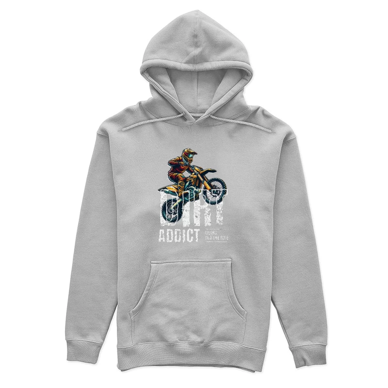 Dynamic Motocross Rider Illustration in Action Female Pullover Hoodie