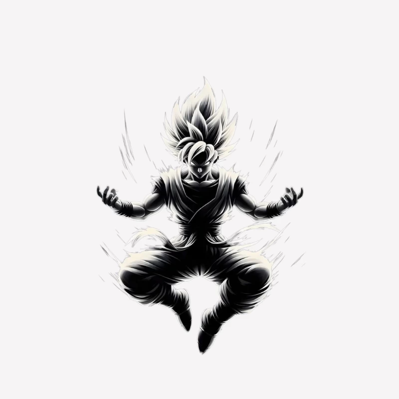 Dynamic Anime Character in Action Male T-Shirt