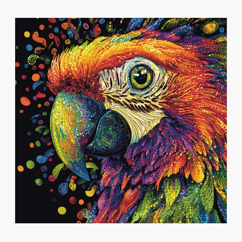Vibrant Rainbow Macaw Portrait Art Throw Pillow