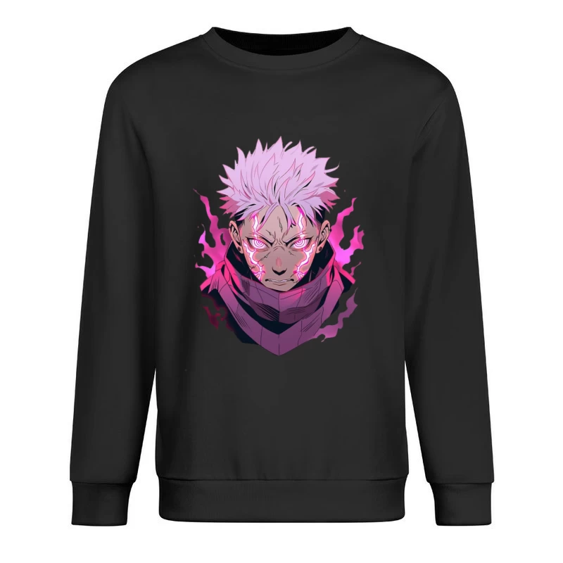 Manga-Krieger mit leuchtender Aura Herren Pullover Sweatshirt