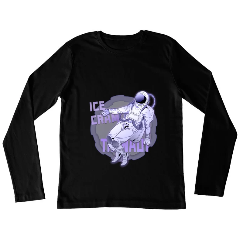 Astronaut im Raum mit Eiscreme Damen Langarm T-Shirt