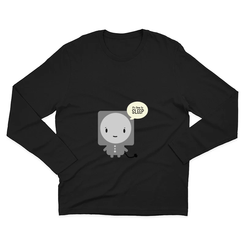 Personnage mignon disant l'heure de dormir Homme Manches Longues T-Shirt