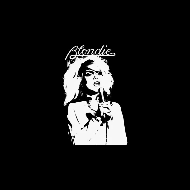 Artistic Line Drawing of Blondie Band Logo and Singer Tapestry