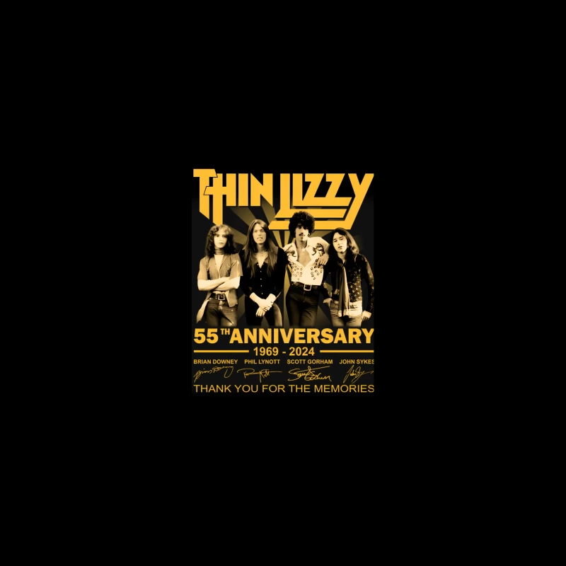 Thin Lizzy 55th Anniversary Commemorative Band Photo (1969-2024) Travel Mug