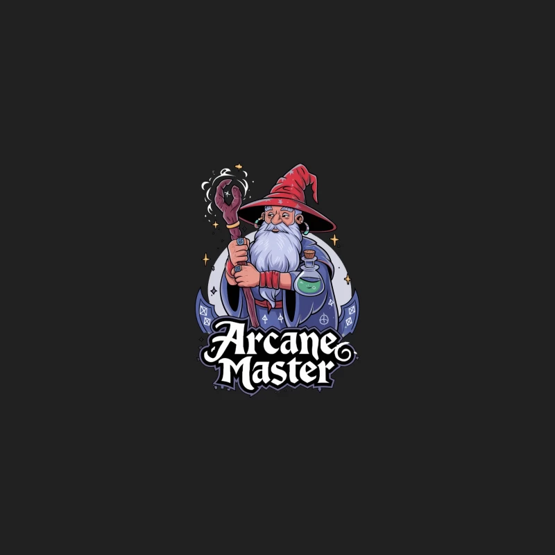 Arcane Master: Whimsical Cartoon Wizard with Magic Potion Bucket Hat