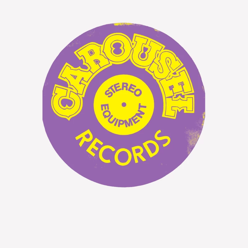 Vintage Carousel Records Stereo Equipment Label Design Male T-Shirt