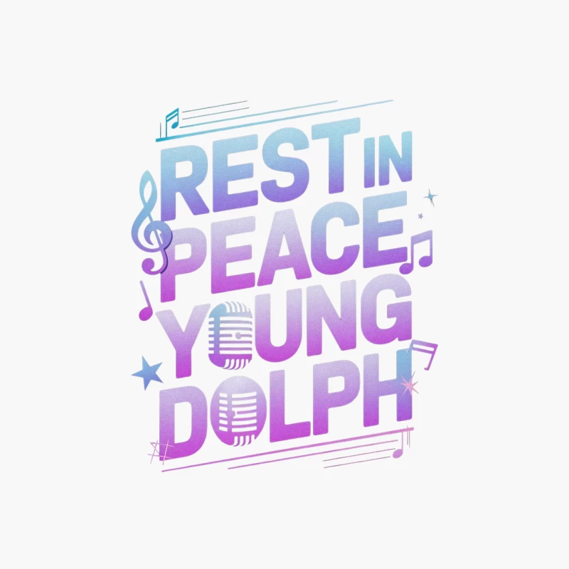 Hip Hop Memorial Typography: Rest in Peace Young Dolph Cotton Tote Bag