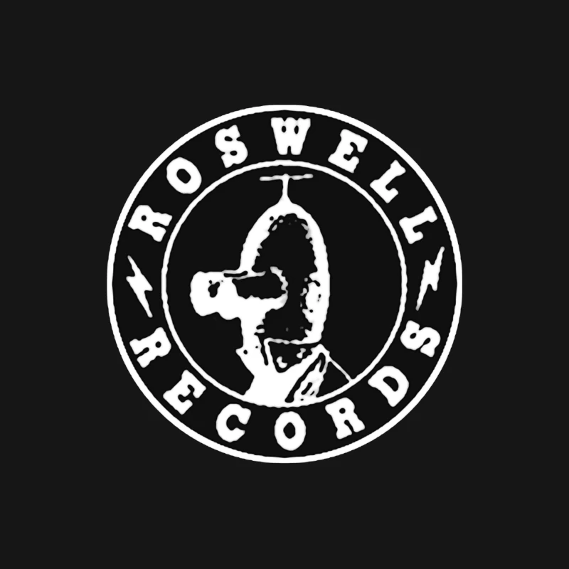 Roswell Records Black and White Circular Logo Female Long Sleeve T-Shirt