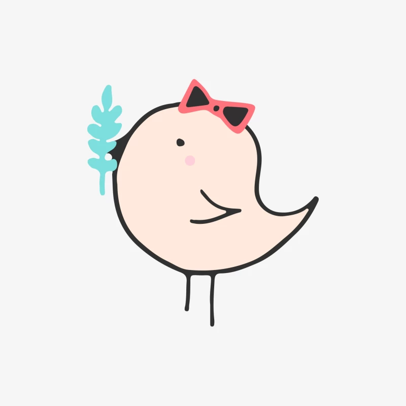 Oiseau mignon avec un noeud et branche Homme Manches Longues T-Shirt